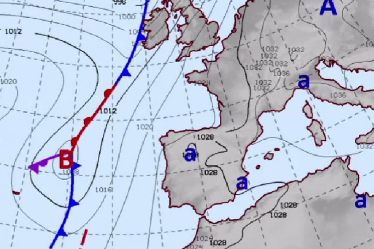Mapa del anticiclón que predominará sobre España este domingo 26 de enero