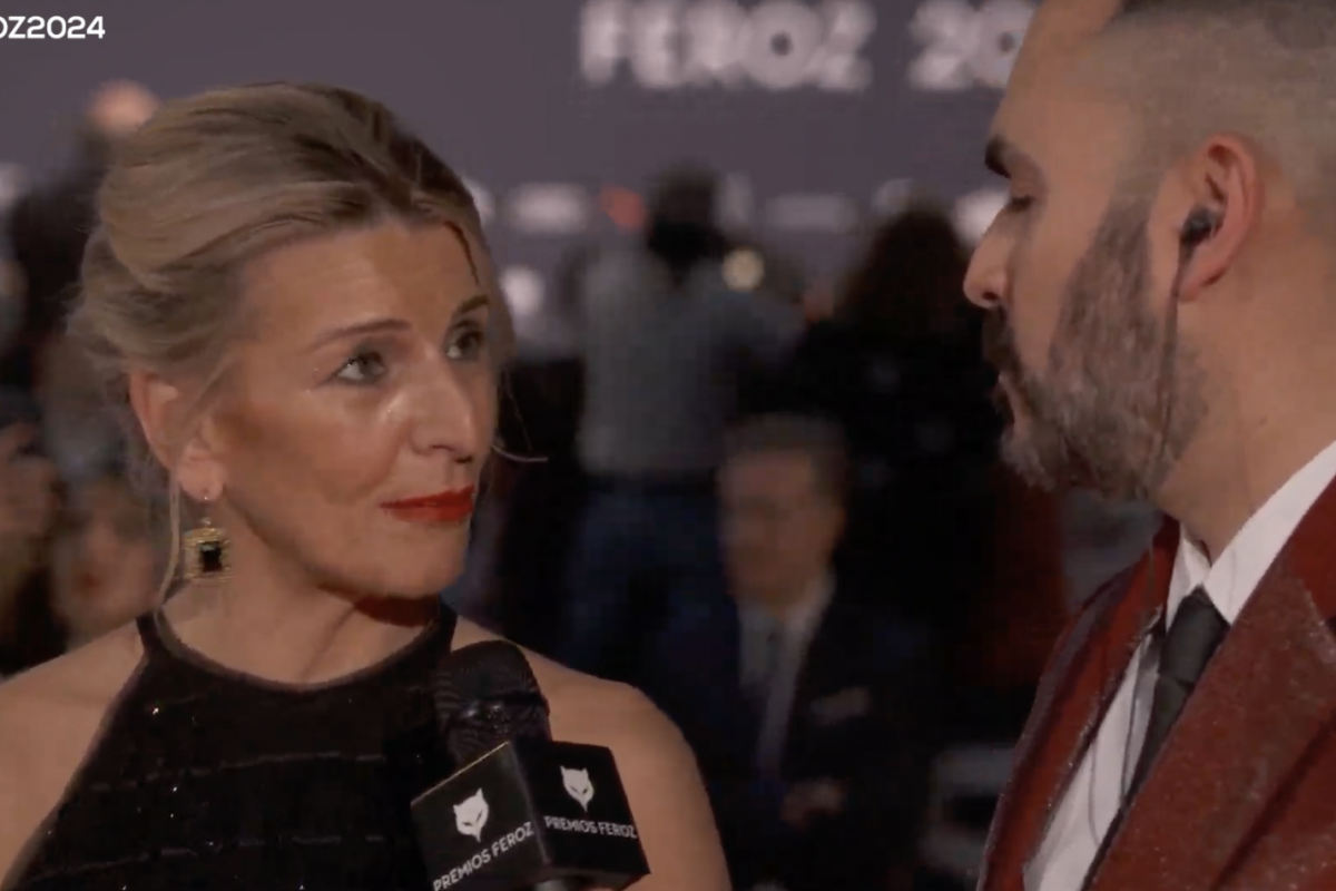 Yolanda Díaz, en la alfombra roja de los Premios Feroz.