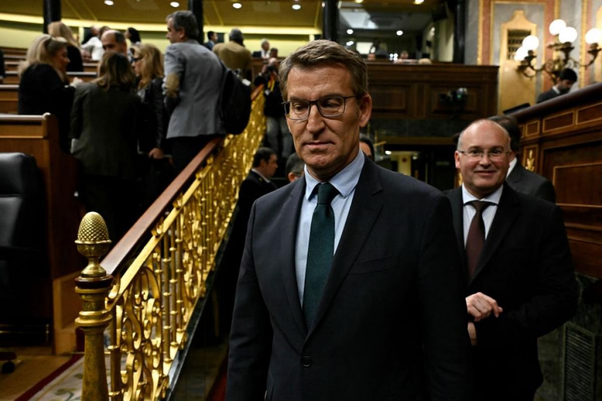 Alberto Núñez Feijóo, este martes en el debate de la amnistía