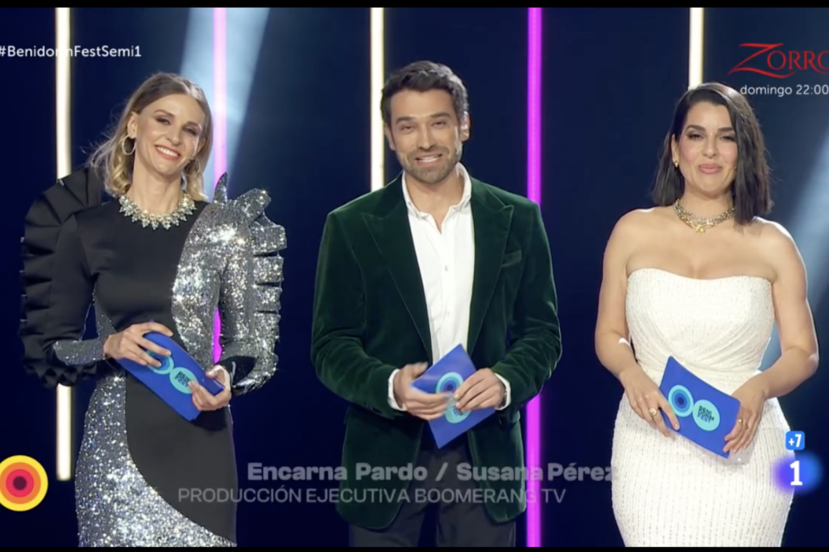 Los presentadores del Benidorm Fest 2024.