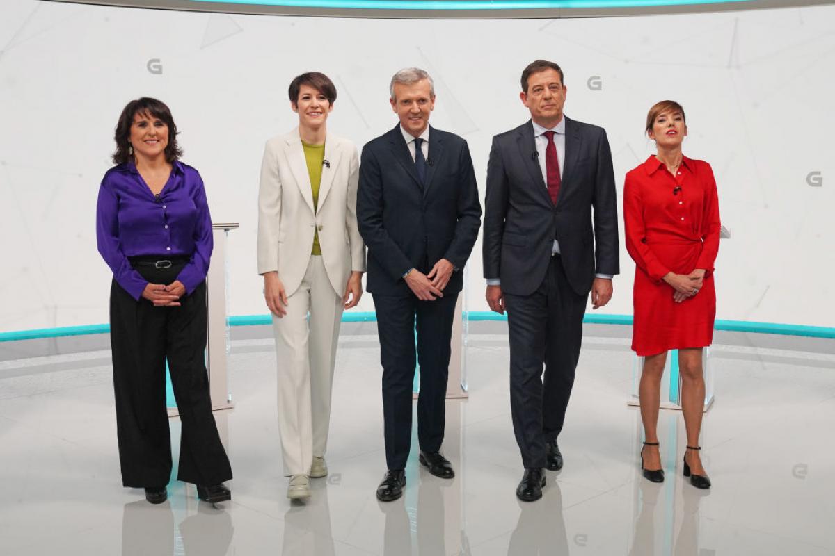 Los cinco candidatos que han partido en el debate electoral de la TVG.