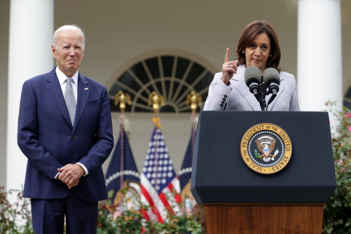 Joe Biden y Kamala Harris, en una intervención ante los medios
