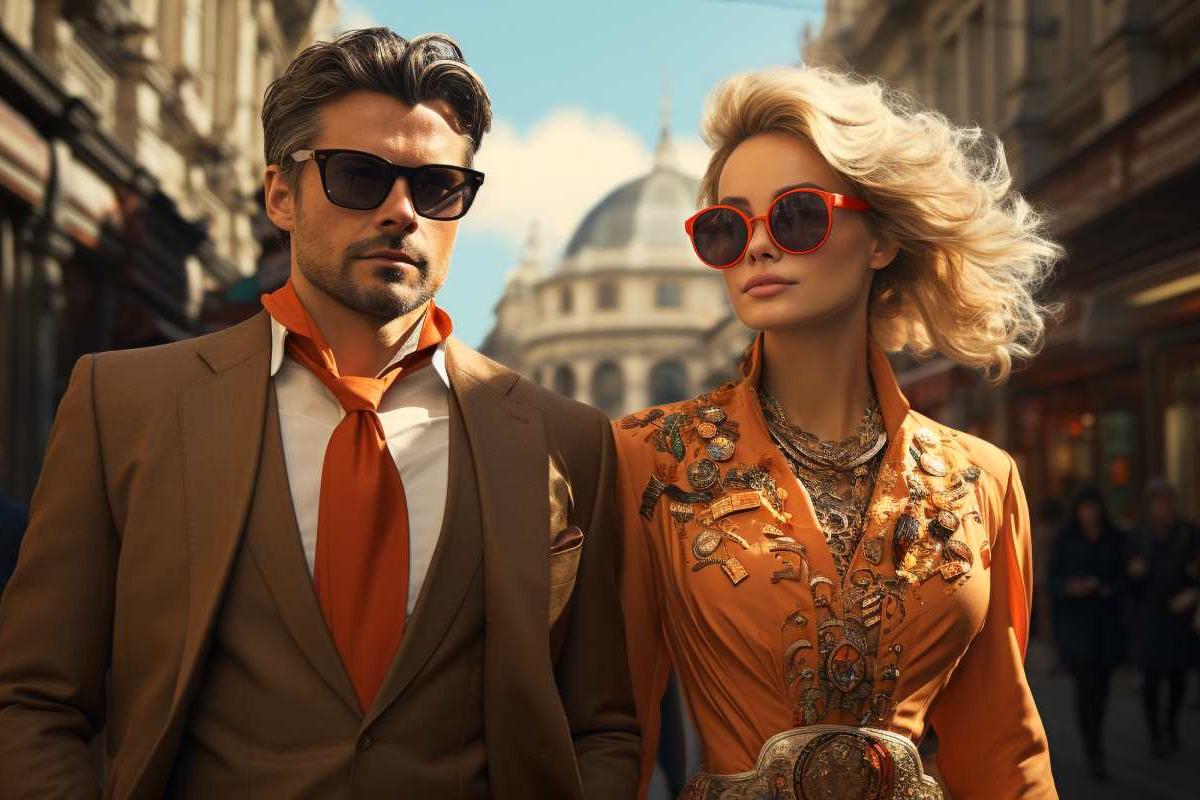 Pareja de ricos elegantes