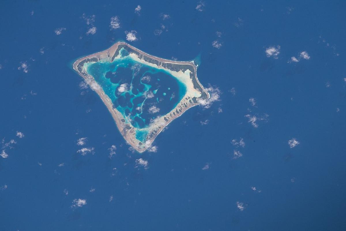 Imagen aérea del atolón de Atafu, parte del archipiélago de Tokelau