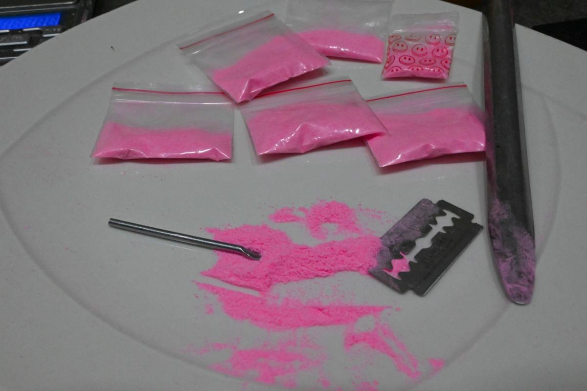 Bolsas con cocaína rosa en Medellín, Colombia.