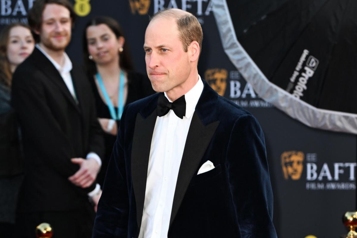El príncipe Guillermo, en la alfombra roja de los Bafta este domingo.