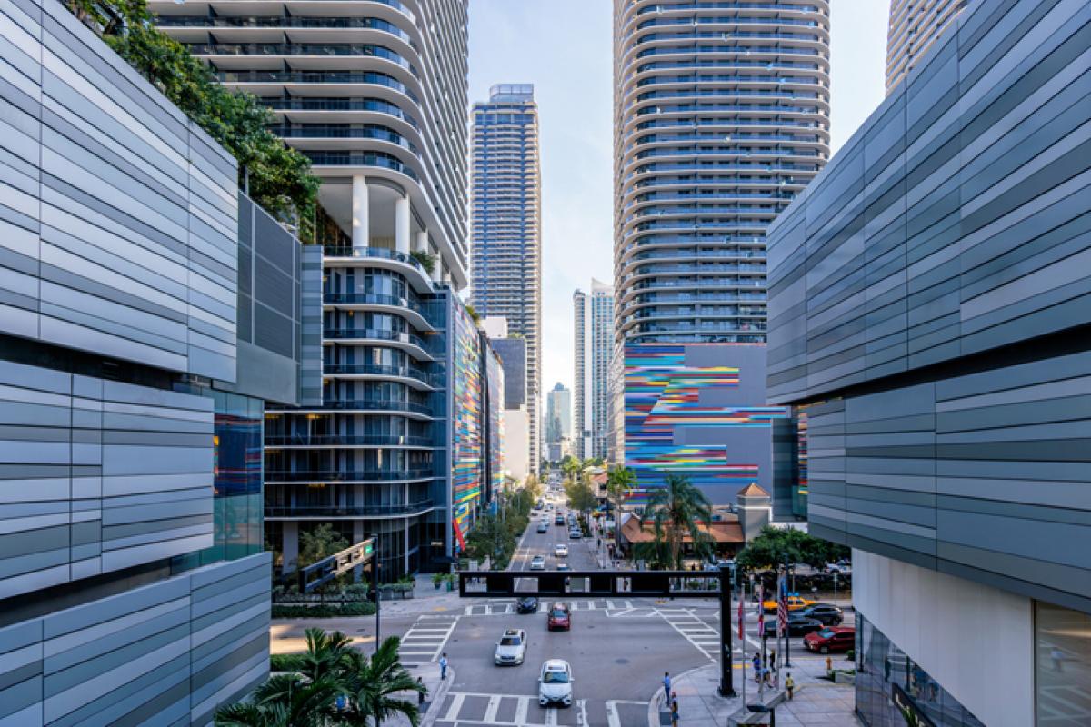 'Downtown' financiero de Miami (Florida, EEUU).
