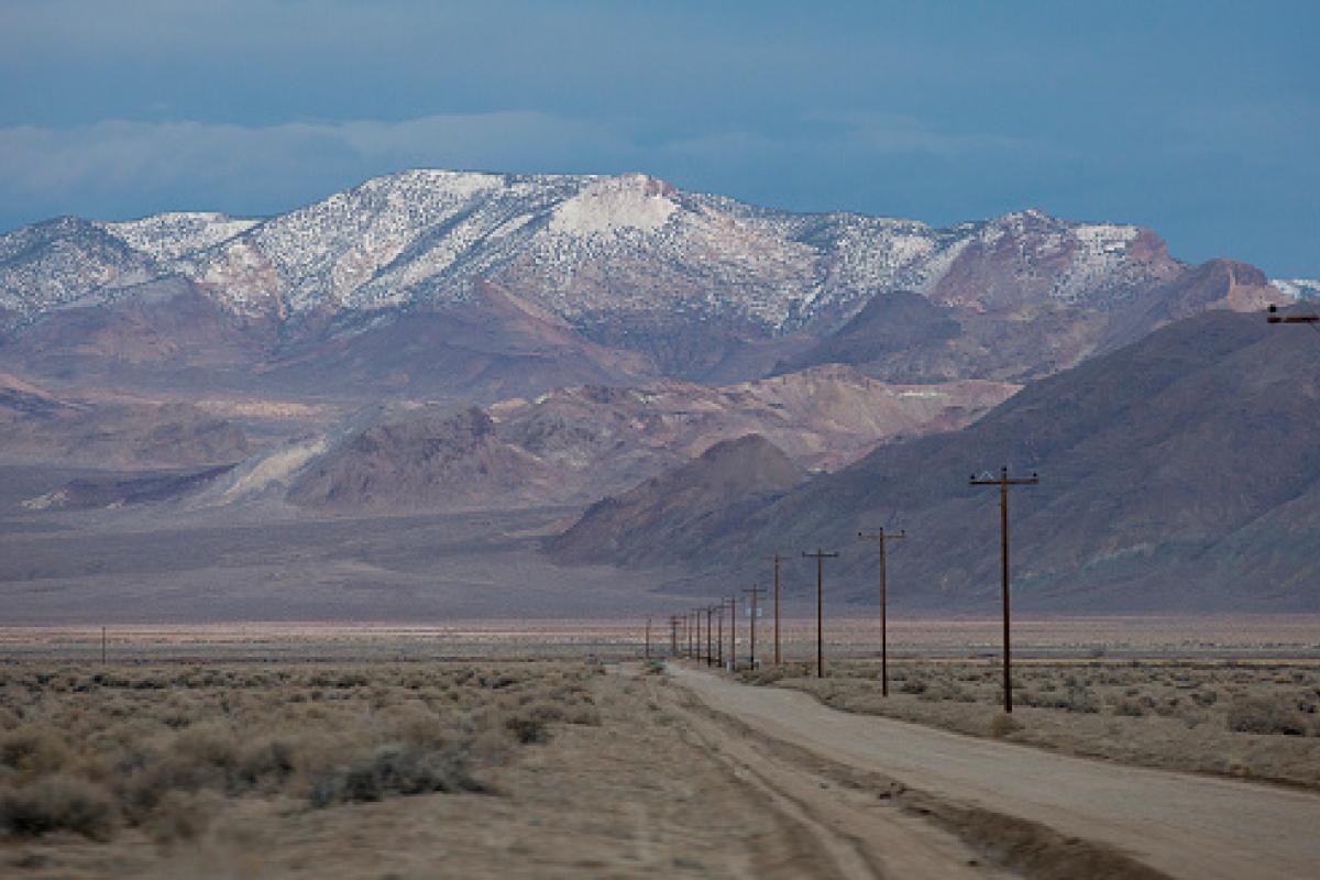 Imagen de archivo del yacimiento de Rhyolite Ridge al fondo, una mina de litio en Esmeralda County (Nevada, EEUU).