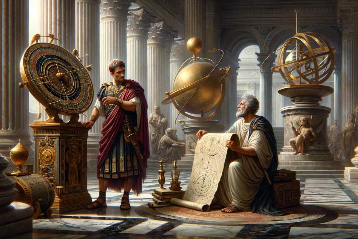 Recreación del momento en el que Julio Cesar buscaba una solución para los calendarios