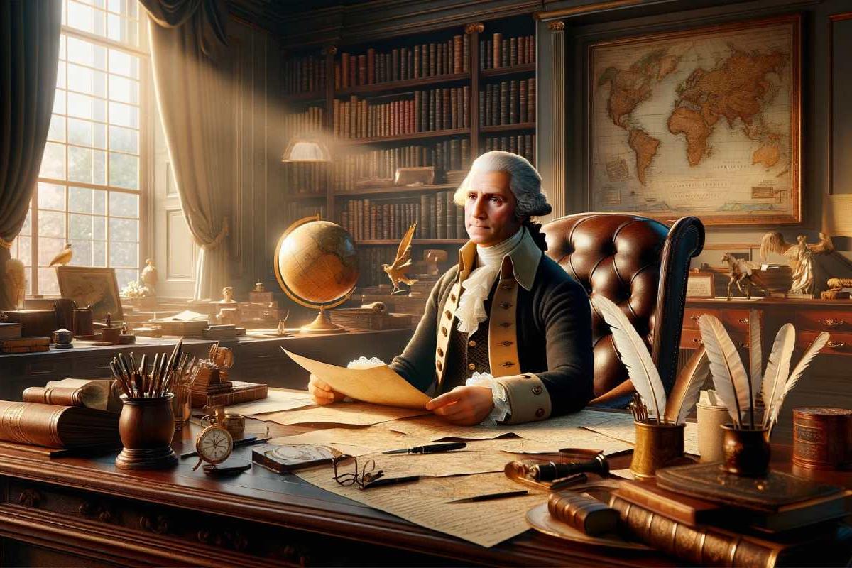 George Washington leyendo una carta
