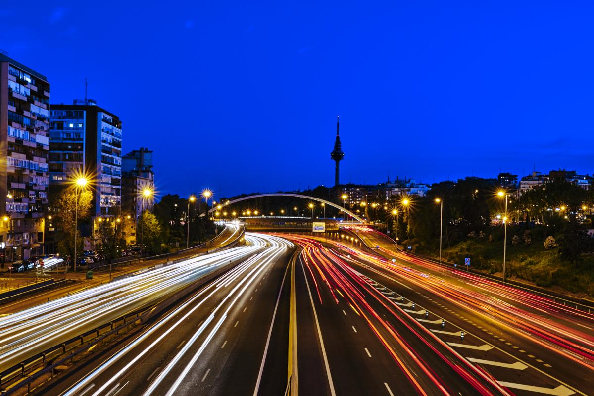 Foto nocturna de la M-30, en una imagen de archivo.