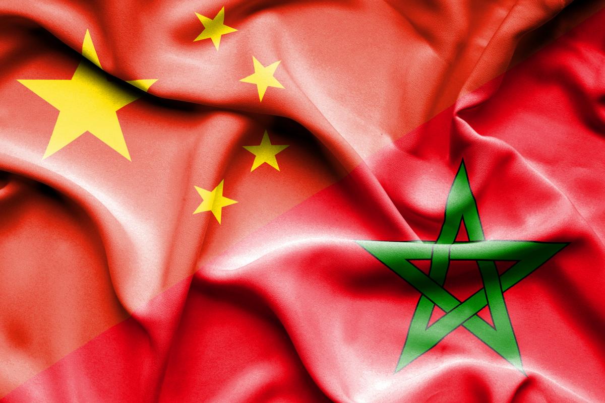 La bandera de Marruecos y China