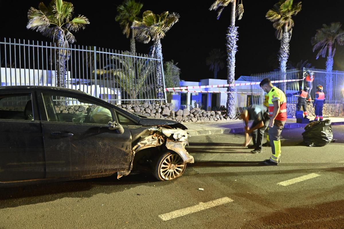 Estado en el que ha quedado el vehículo después del atropello múltiple en Lanzarote.