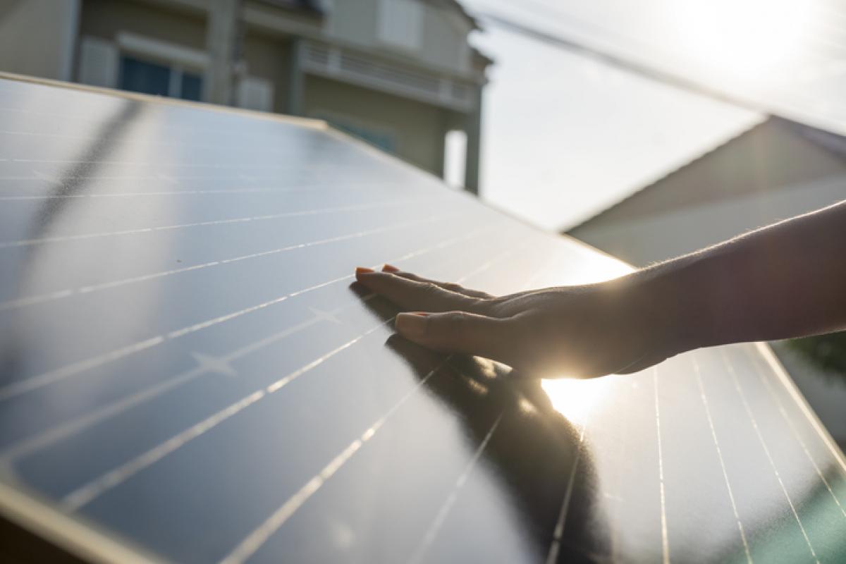 Imagen de archivo de un panel solar.