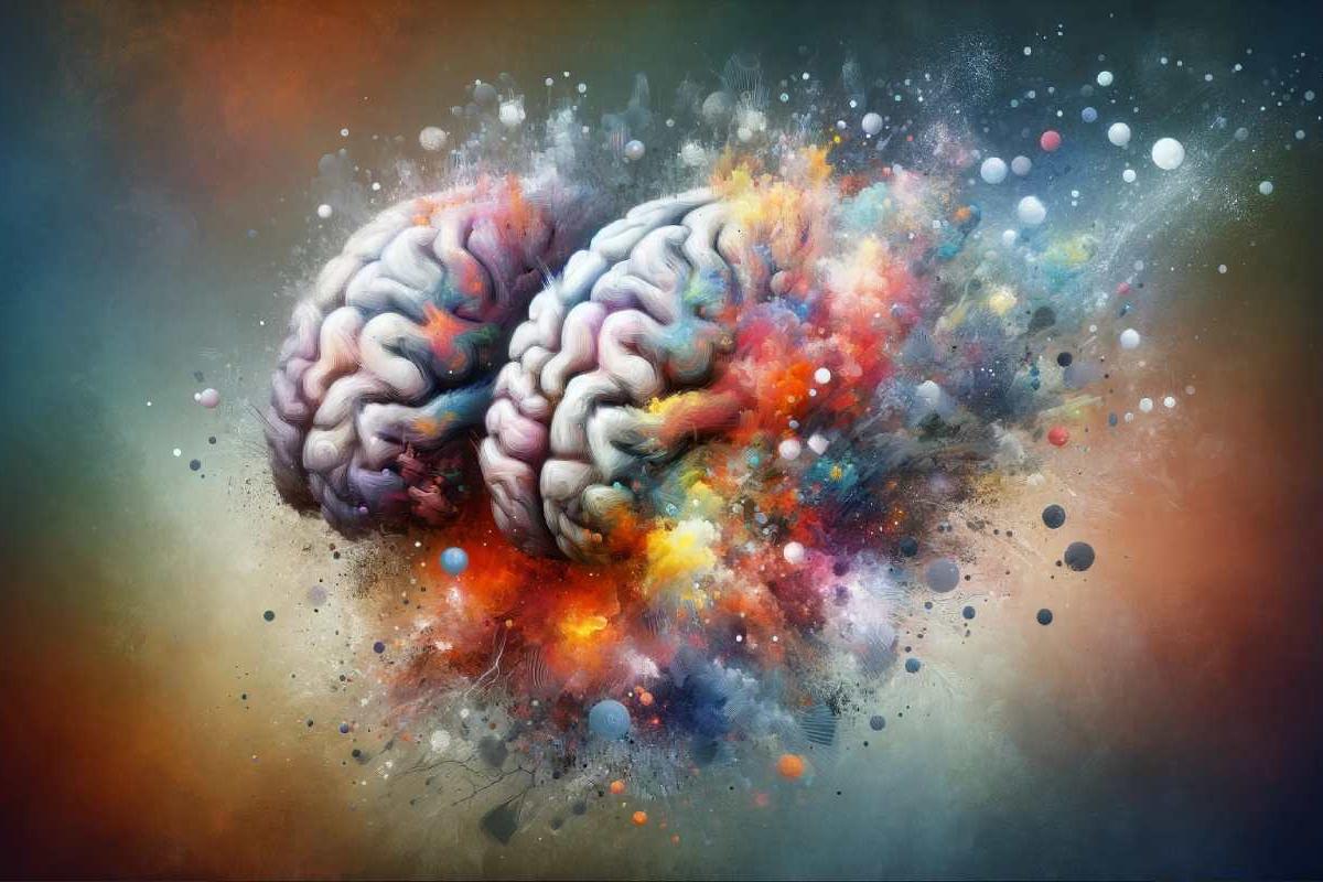 Imagen conceptual de un cerebro con problemas de memoria progresivos