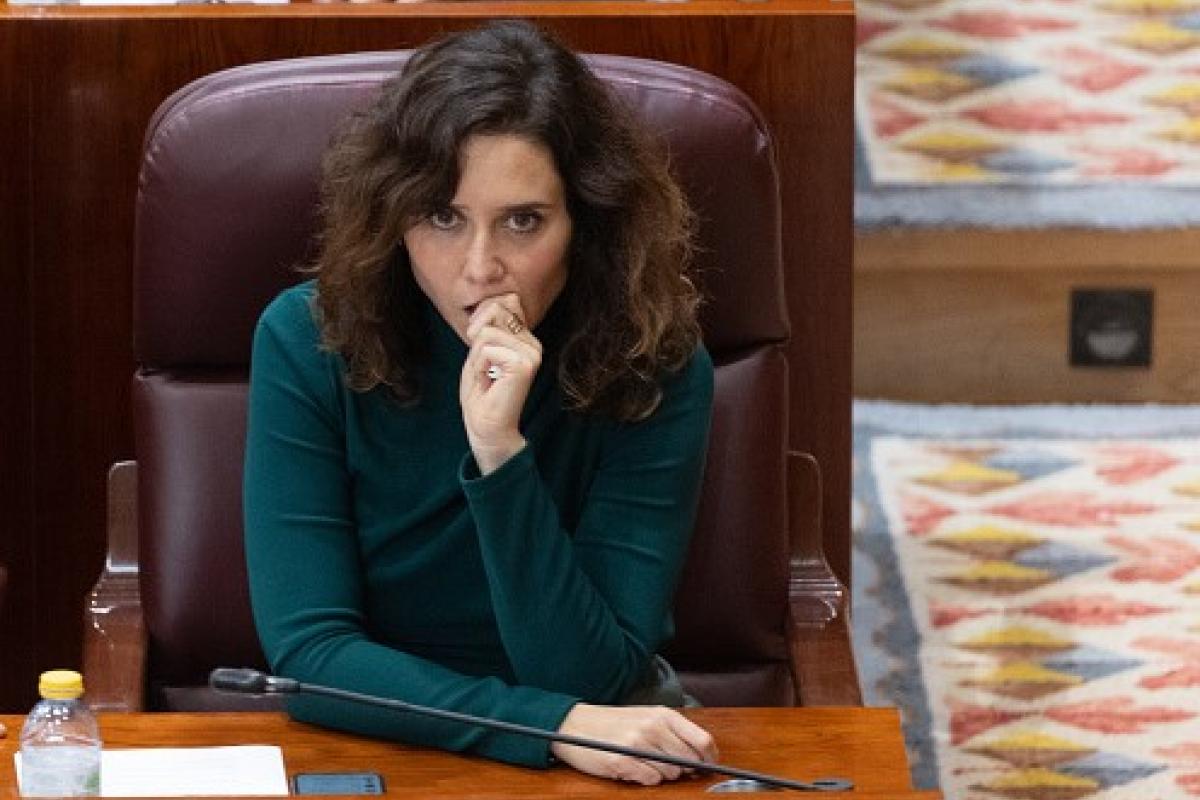 Imagen de archivo de la presidenta de la Comunidad de Madrid, Isabel Díaz Ayuso, en la Asamblea.