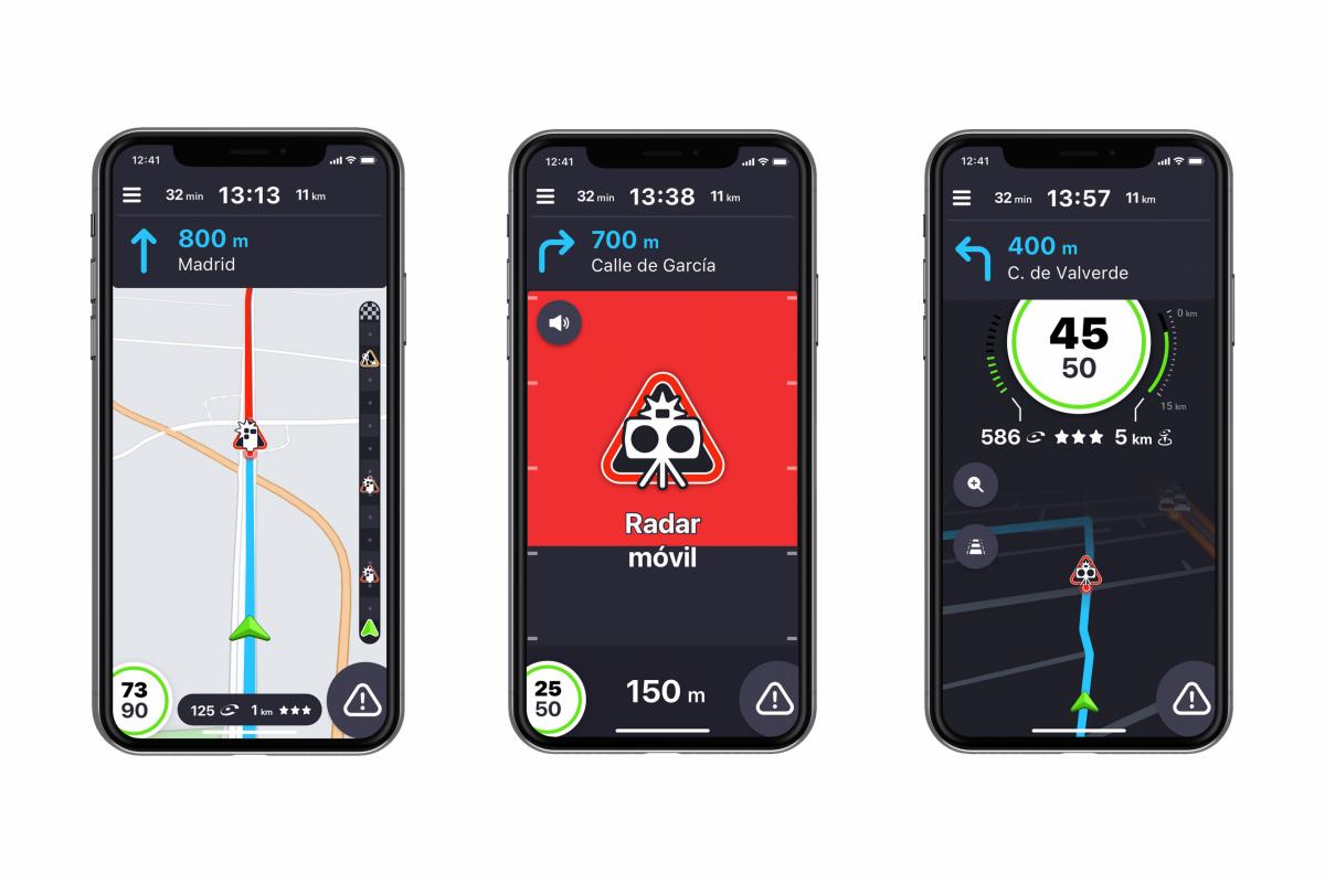 Tres imágenes de la app Coyote.