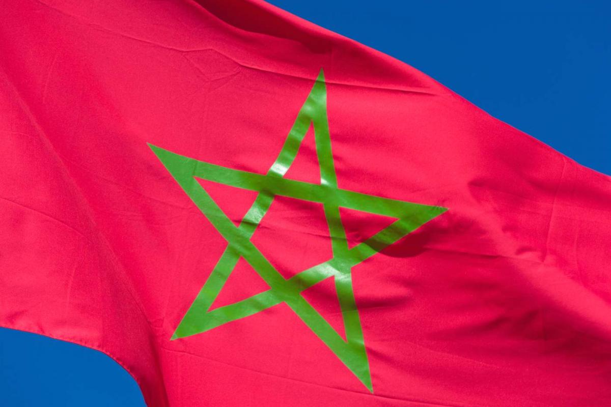 Una bandera marroquí