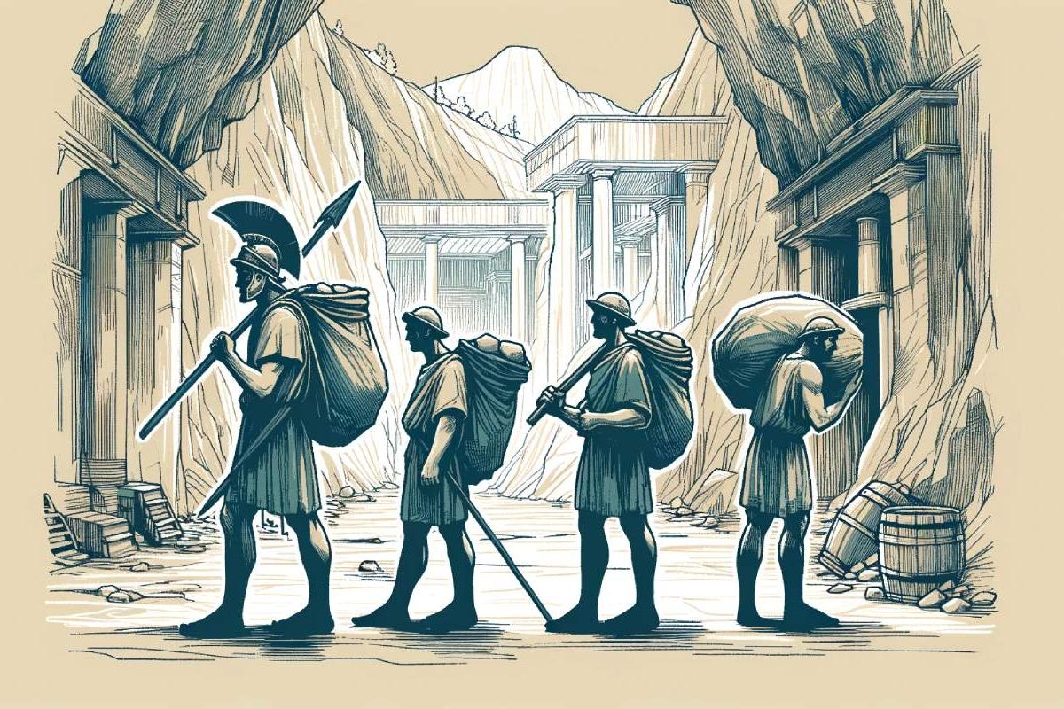 Representación libre de una mina romana