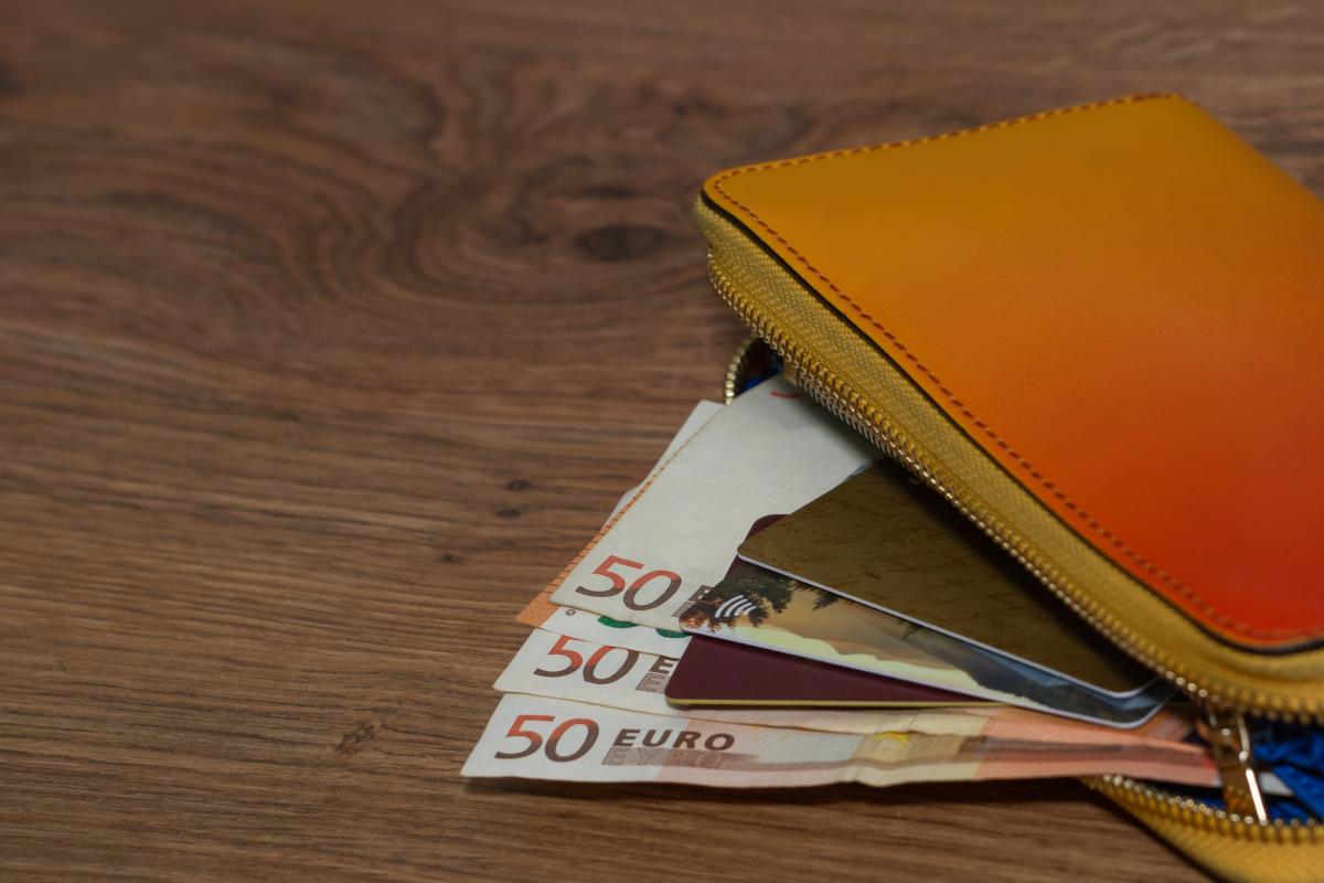 Monedero con euros.