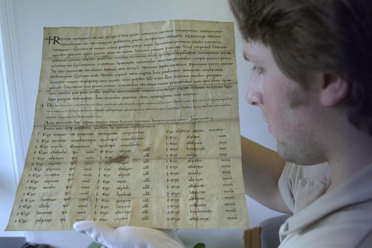 Antiguo pergamino localizado hace unos años en Devon, en Reino Unido.