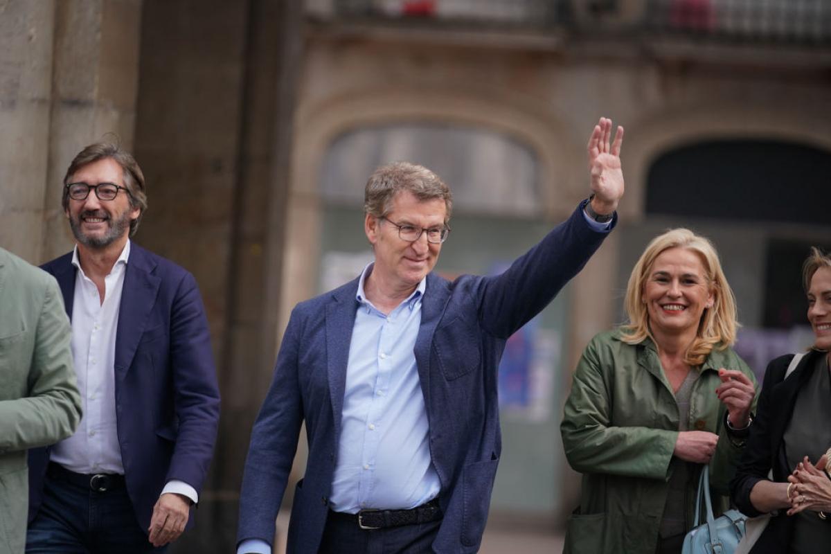 Alberto Núñez Feijóo participa en un acto del PP en el País Vasco.