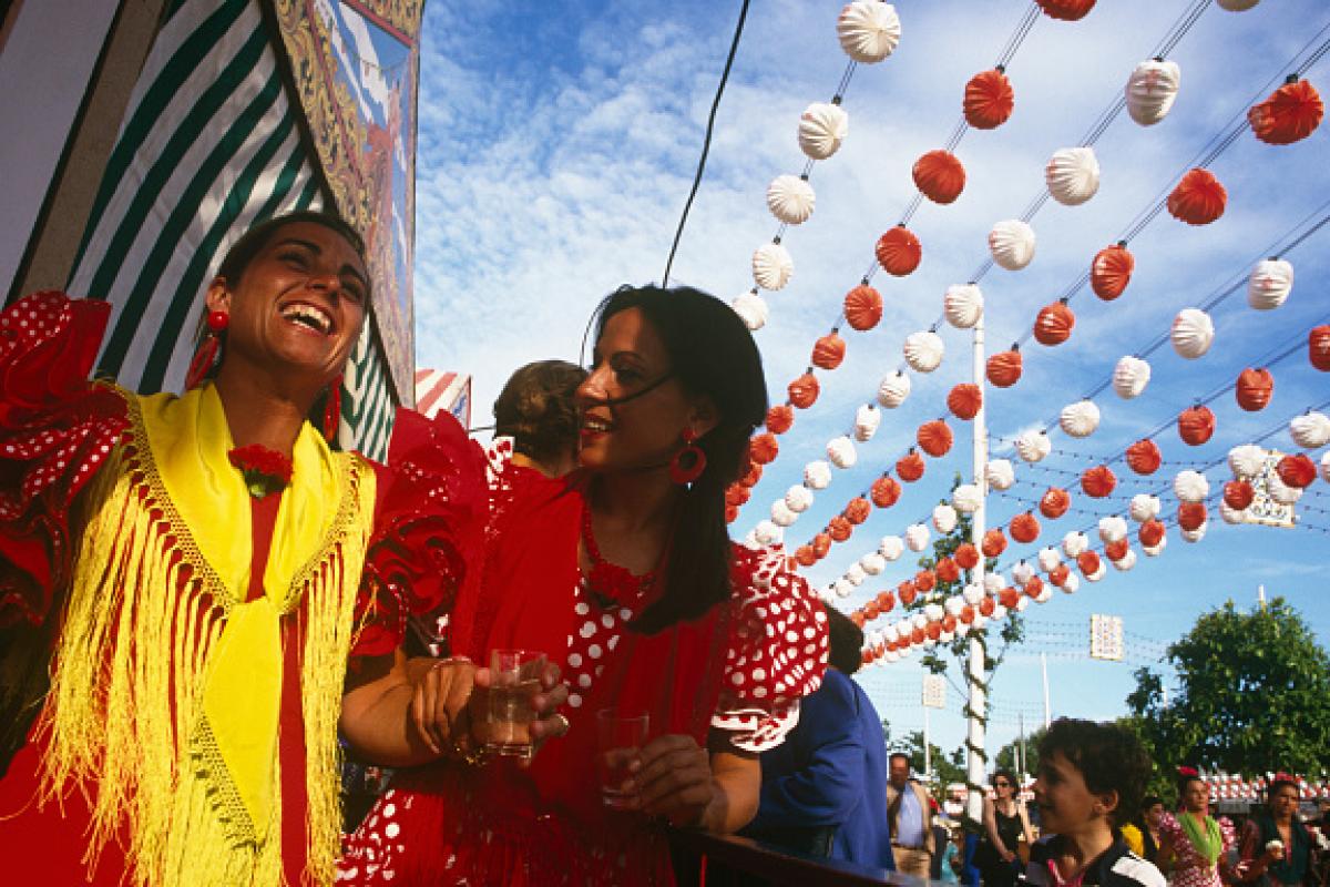 Imagen de archivo de un detalle de la Feria de Abril en Sevilla.