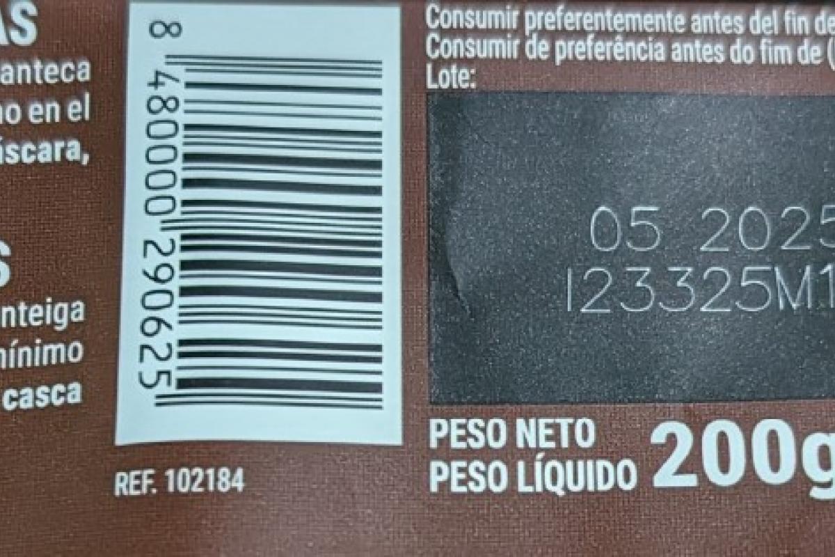 Lote de tableta de chocolate afectado por la alerta alimentaria