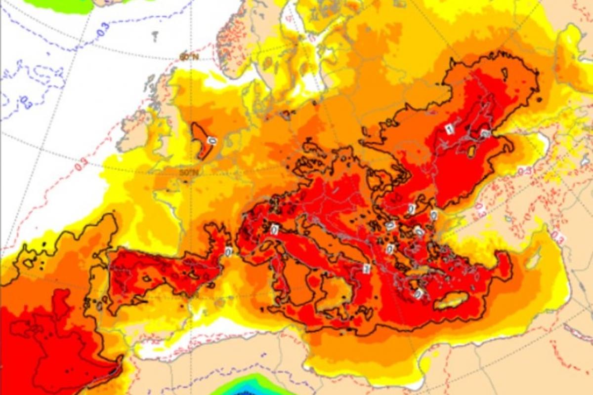 Mapa de las temperaturas en Europa