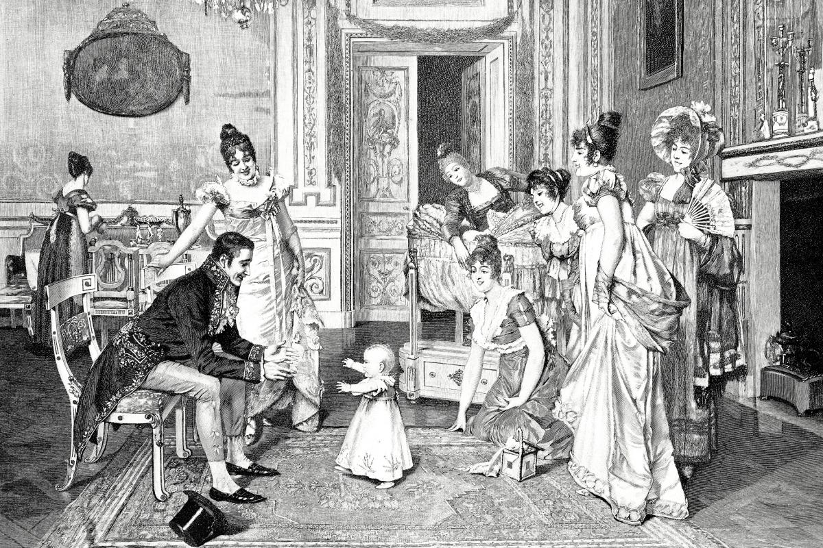 Nobles en un salón.