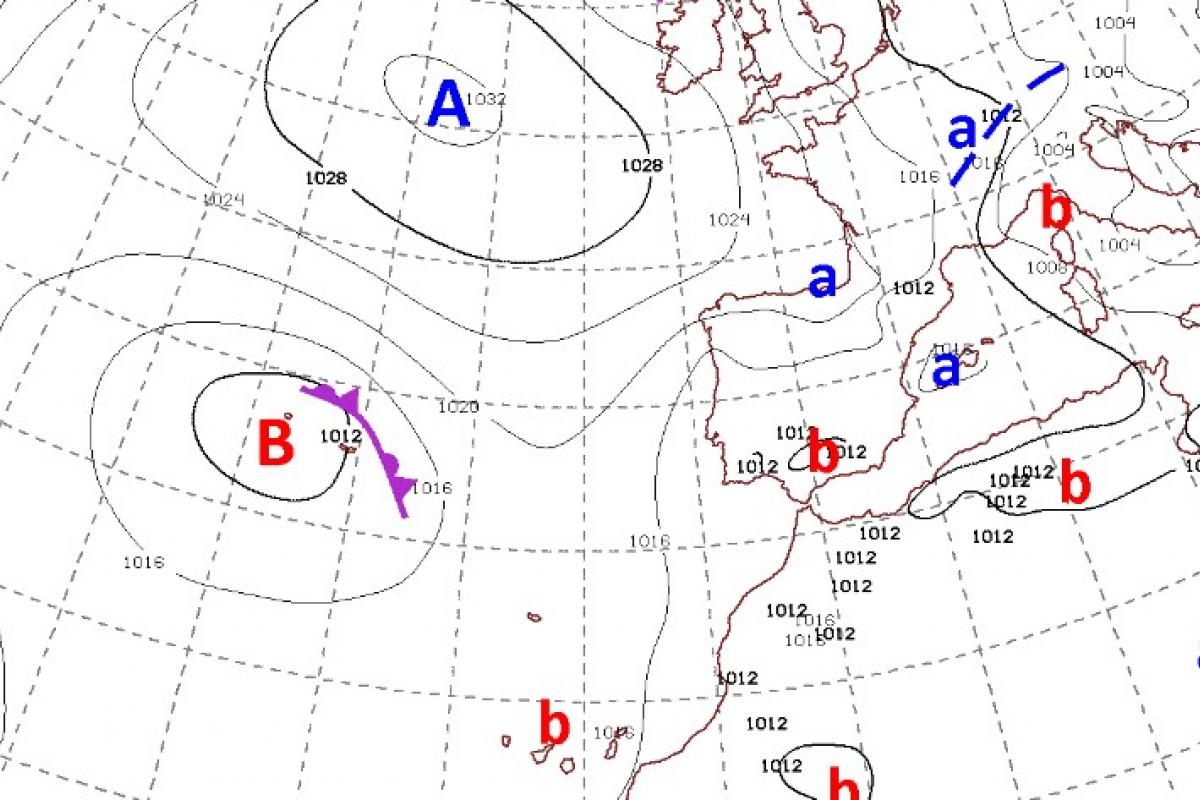 Mapa de previsión de AEMET para los próximos días
