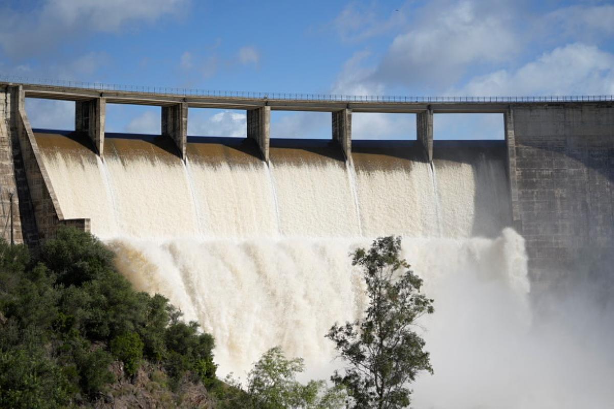 Embalse de Gergal (Sevilla), tras las últimas lluvias.