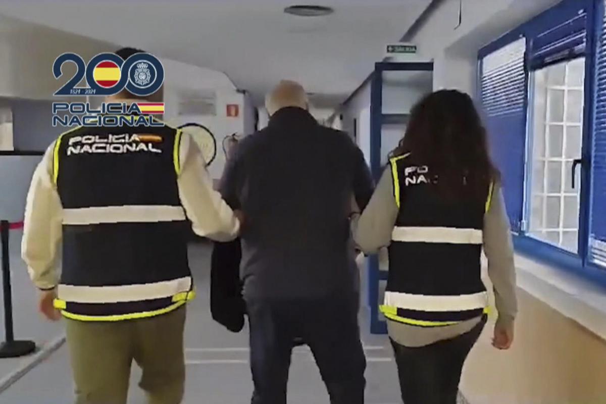 Captura del vídeo que facilitó la Policía Nacional el pasado 10 de enero de 2024 de la detención en Marbella (Málaga) del presunto cabecilla de la Mocro Maffia.