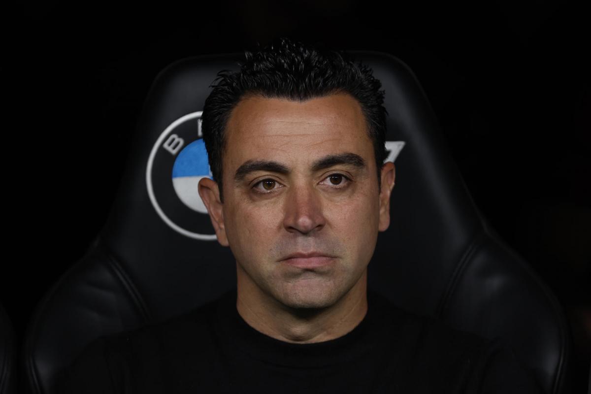El entrenador del FC Barcelona, Xavi Hernández, en el Clásico del Bernabéu.