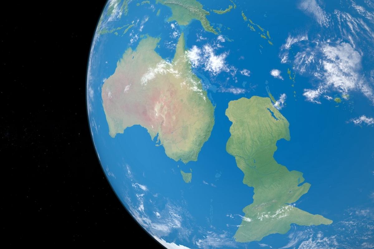 Recreación virtual del continente de Zelandia