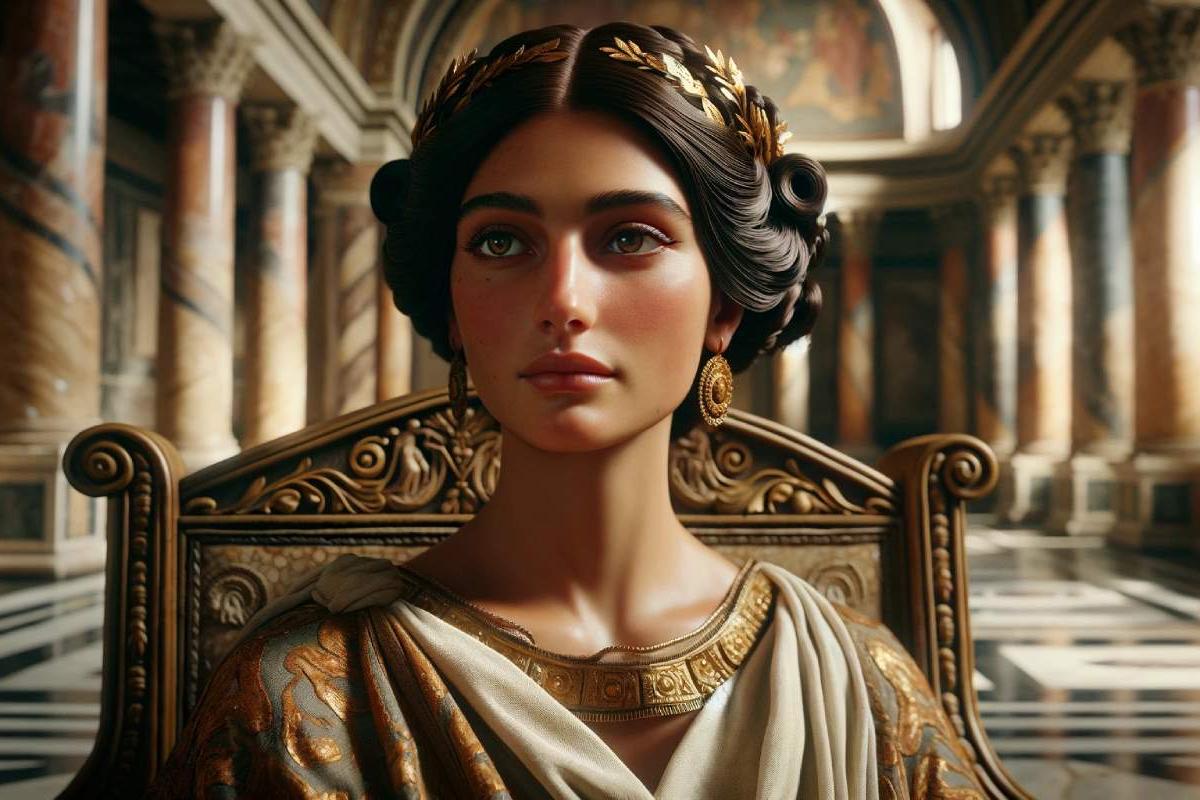 Imagen artística y libre de una soberana del Imperio Romano