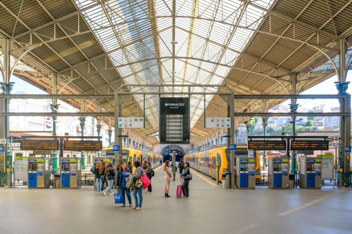 Estación de tren en Oporto.