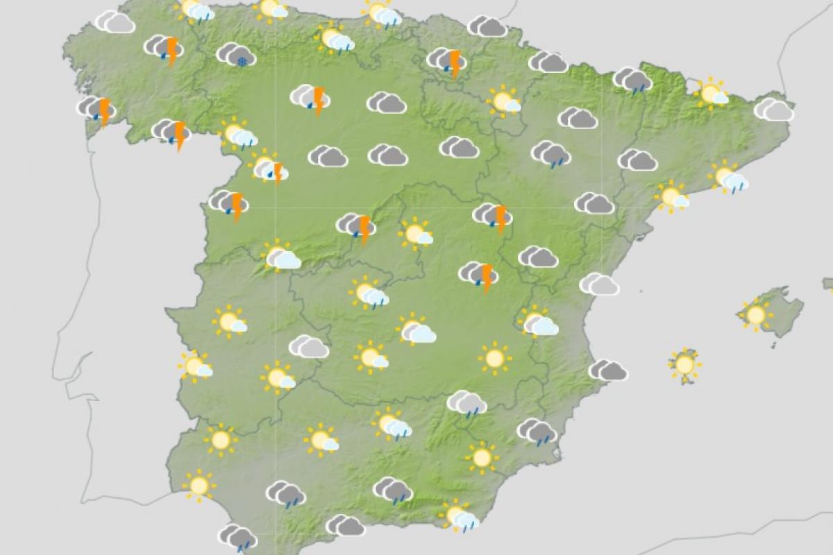Mapa de AEMET para este miércoles 1 de mayo