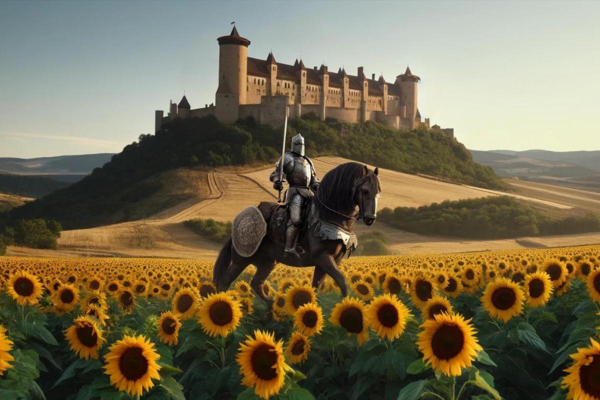 Un caballero ante una fortaleza