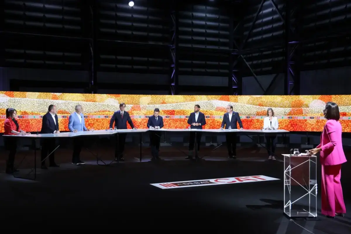 Un instante del segundo debate electoral de las elecciones en Cataluña del 12-M