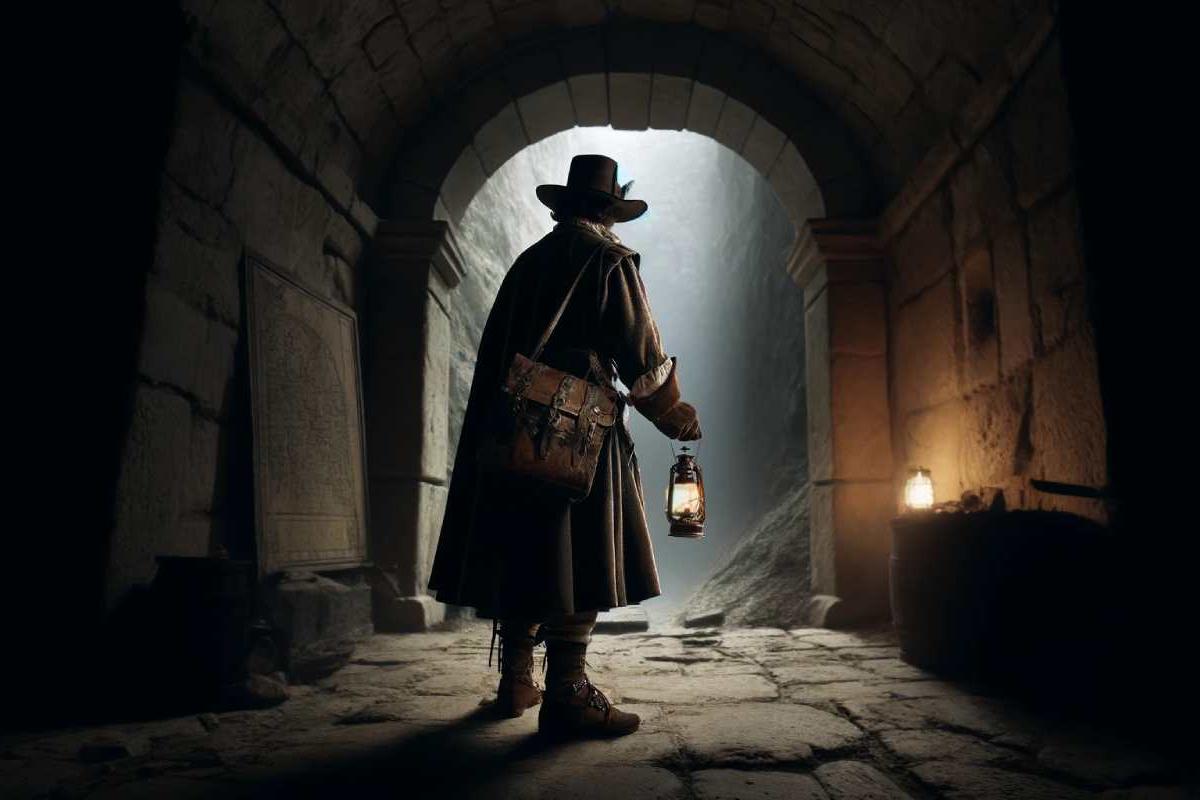 Explorador adentrandose en una ruta peligrosa