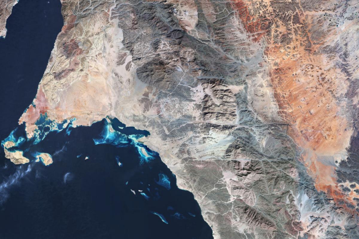 Vista satelital de la zona donde se establecerá 'The Line'