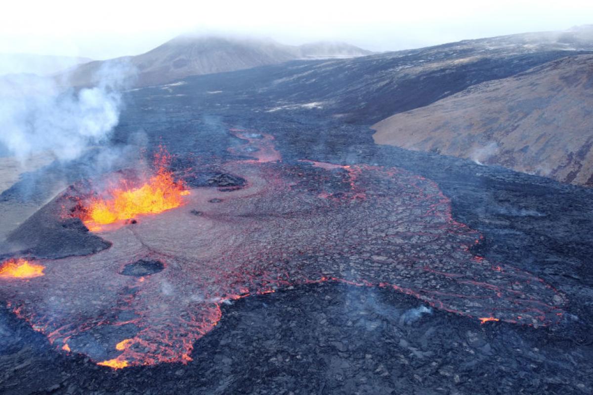 Erupción del volcán Fagradalsfjall en Islandia en una imagen de archivo