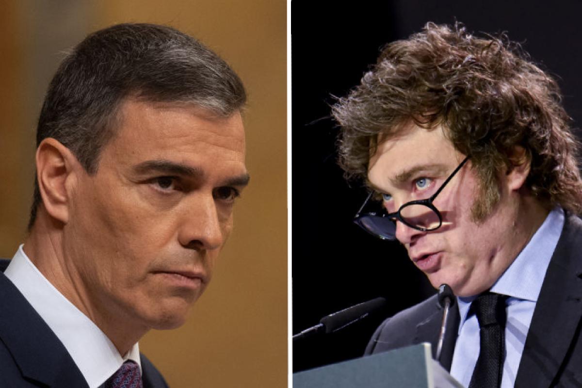 Sánchez y Milei, frente a frente... en la distancia