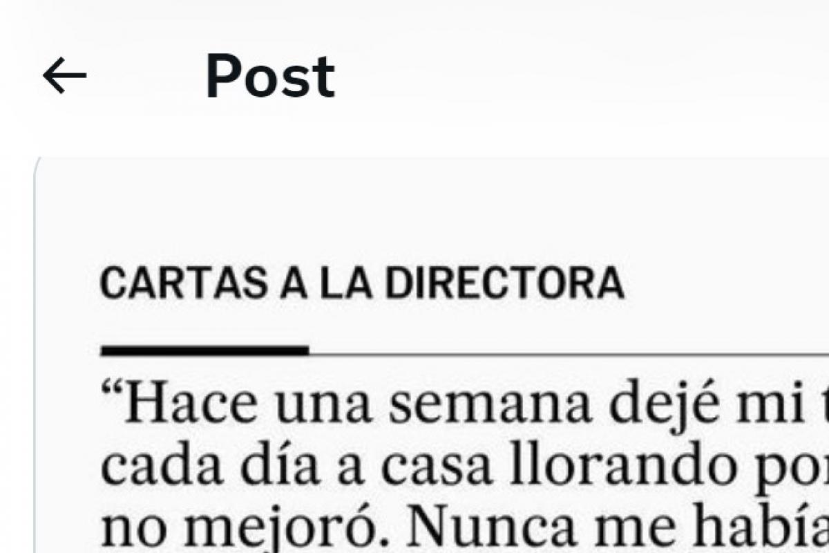 La dura carta a la directora de 'El País' de una joven.