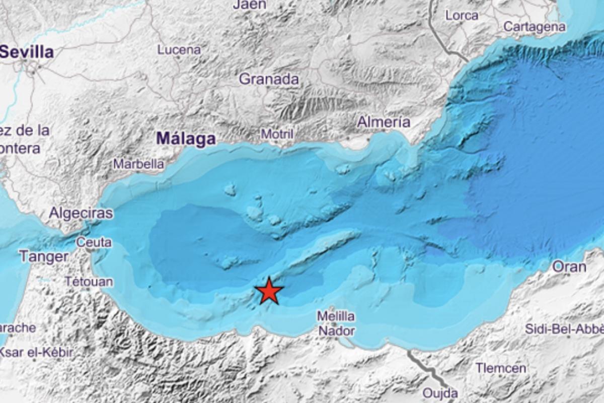 Ubicación del terremoto de magnitud 4,2 que ha sacudido Melilla, Granada y Málaga