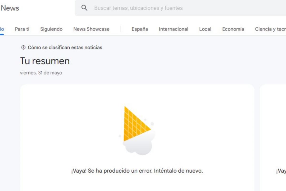 Caída de Google News en España