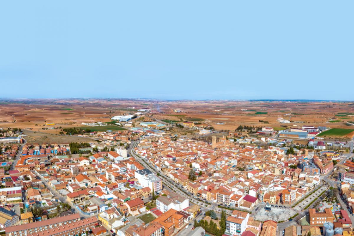 Imagen de archivo con la vista aérea sobre Cariñena (Zaragoza).