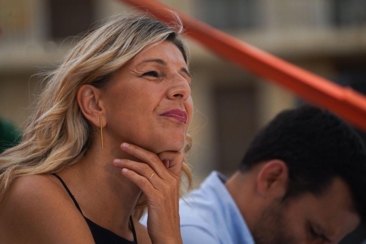 Yolanda Díaz, en un mitin de Sumar