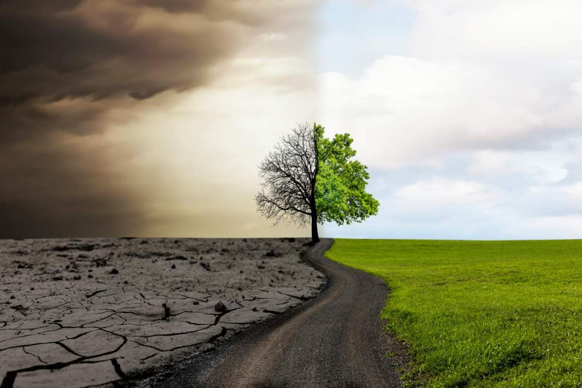 Representación abstracta de la modificación del clima